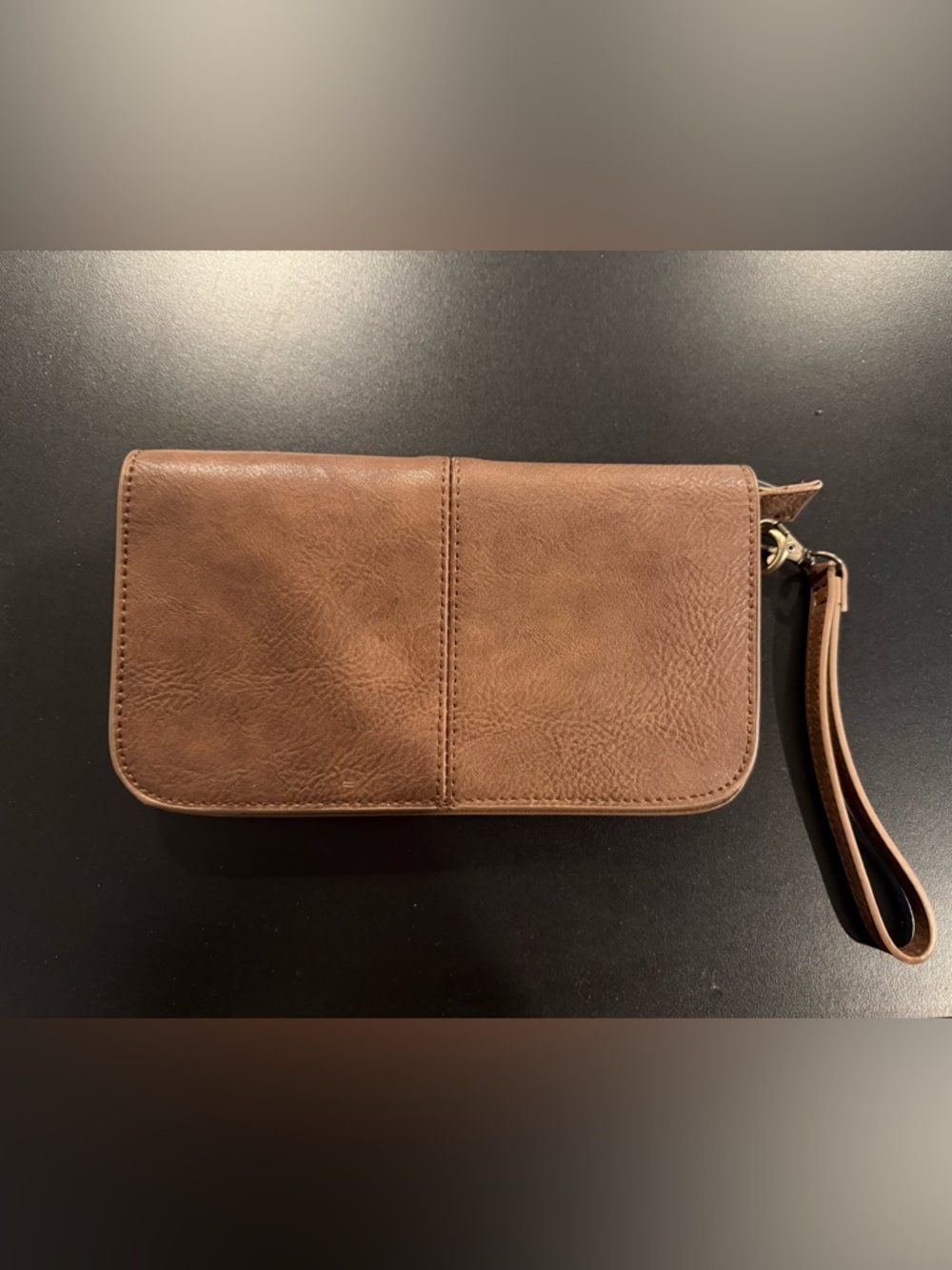 Joy Susan Brown Leather Wristlet Clutch - excellent condition